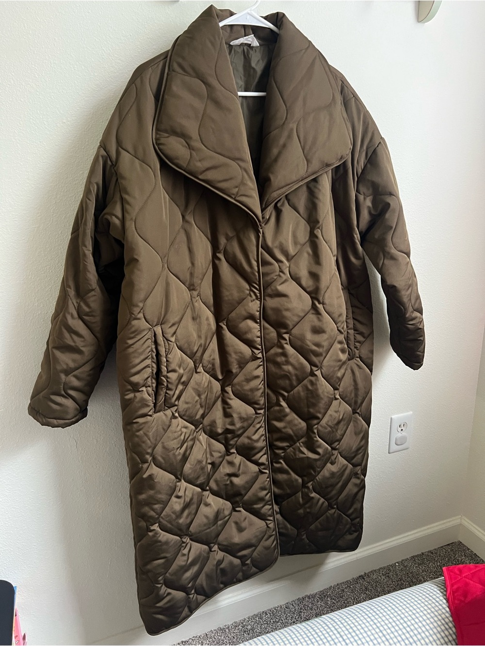 Amaryllis Quilted Olive Green Puffer Coat